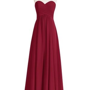 Burgundy Strapless Maxi Dress